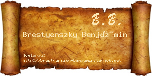 Brestyenszky Benjámin névjegykártya